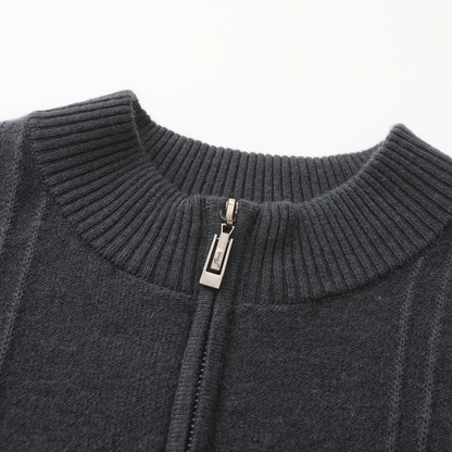 100% Cashmere Ribbed Half Zip